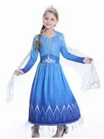 Платье принцессы Эльзы для девочек; костюм Анны в стиле зимнего костюма; светильник из мультфильма с длинными рукавами; вечерние костюмы снеговика Олафа для костюмированной вечеринки