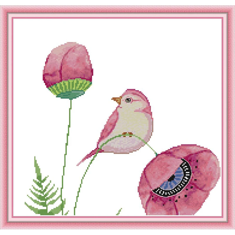 

Joy Sunday,Flowers and bird,cross stitch embroidery,cross stitch pattern,cross stitch needlework,Animal pattern cross stitch kit