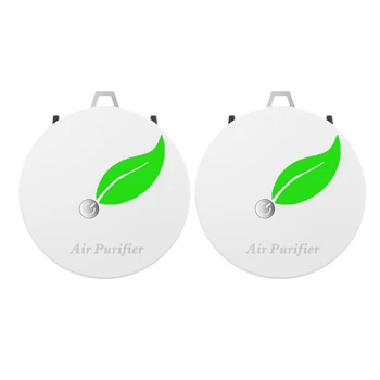 

2 Pcs Personal Wearable Air Purifier Necklace Mini Portable USB Air Freshner Ionizer Negative Ion Generator ,White