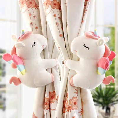 2pcs Unicorn Window Curtain Hook Straps Bedroom Buckle Hangers Belt Tieback Buckle Kids Children Bedroom Decorative Accessories - Цвет: D