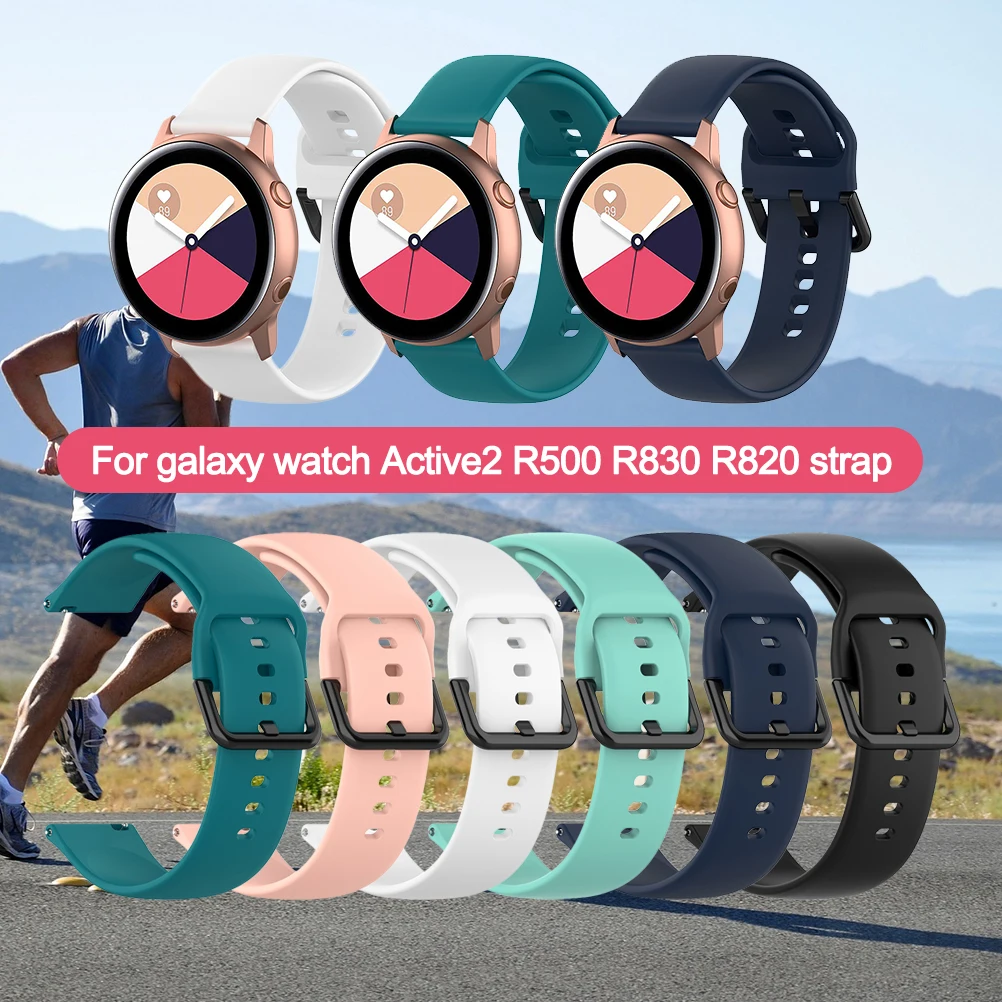 Ремешок силиконовый для смарт часов Galaxy watch active 2 спортивный сменный Браслет Samsung