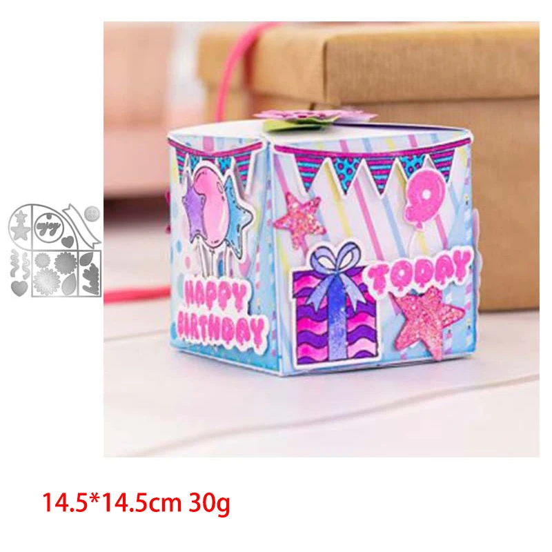 

Gift Box Metal Cutting Dies Scrapbooking Craft Mold Cut Die Stencil Handmade Paper Card Make Template New Design
