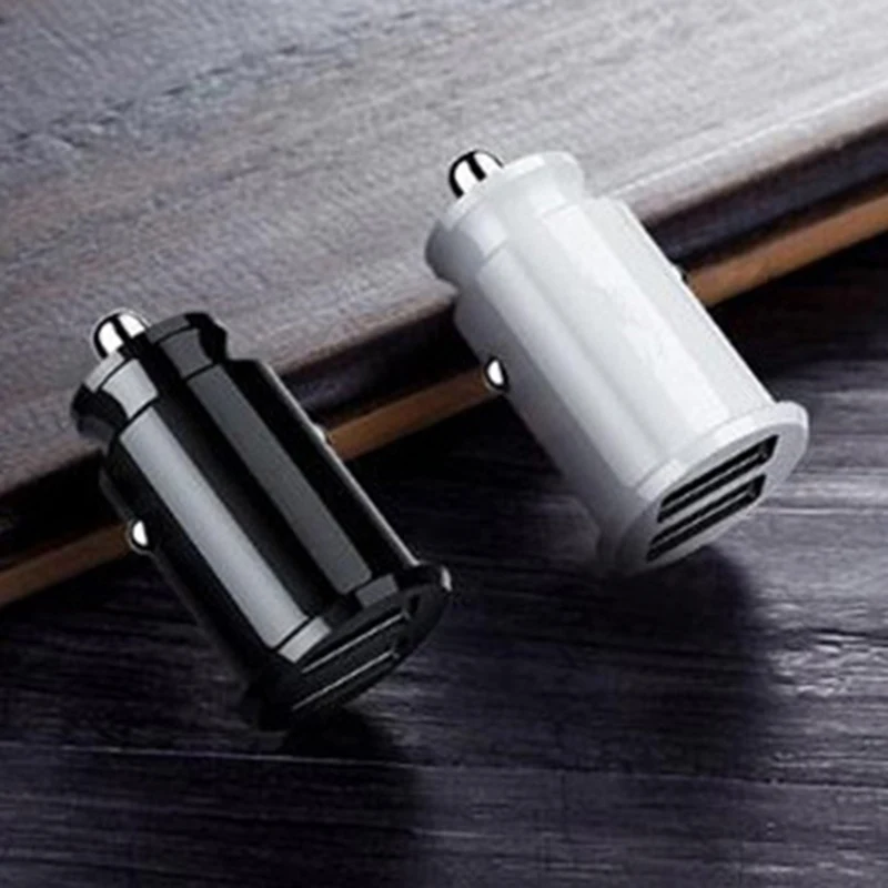 Car Mini Dual USB Car Charger For Phone 5V 3.1A Auto Charger Adapter Car-Charger For Mobile Phone Tablet 2 Port Car Charging