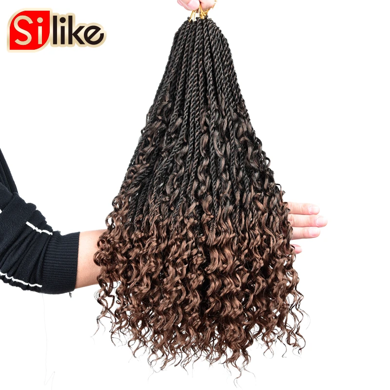 18 Inch Senegalese Twist Crochet Hair Pre-Twisted Synthetic Crochet Braiding Hair Extension For Black Women Bulk Braids