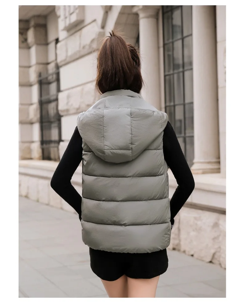 YAGENZ Plus size Down Cotton Coat Waistcoat Female Outwear Winter Vest Women Warm Vest Short Coat Hooded Coats Women Clothes 542
