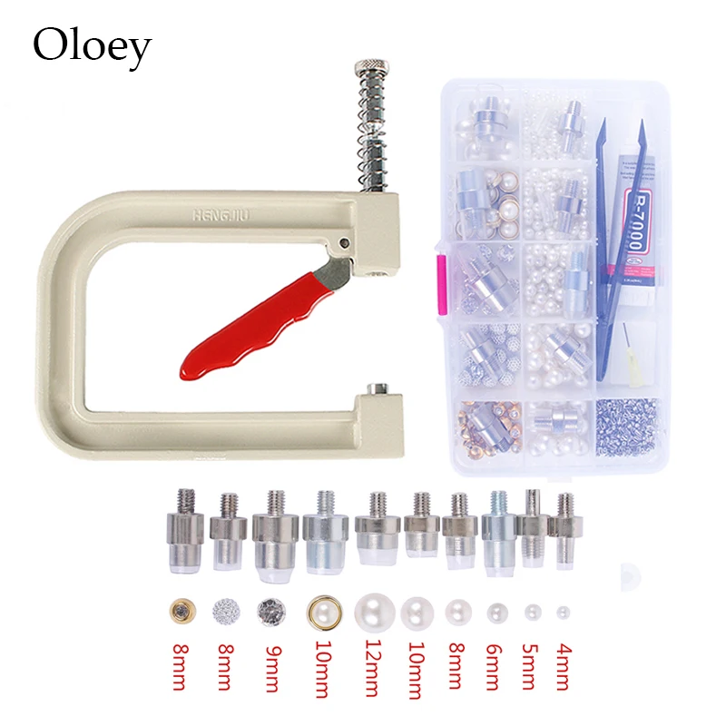 

1Set/lot Manual Nailed Bead Machine Clothing Manual Pearl Cap Bead Rivet Craft for Garments, Clothes Decor Beading Supplies Kit