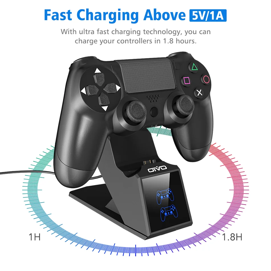 OIVO PS4 контроллер зарядная док-станция 5 В/1 а двойная зарядная подставка с индикаторным экраном для игровой станции 4/Slim/Pro контроллер