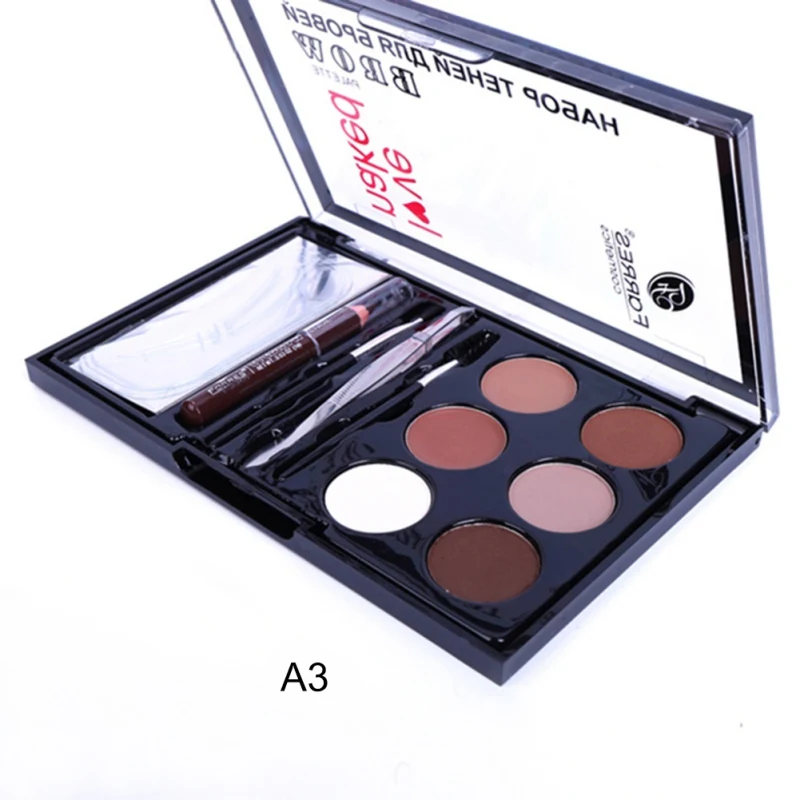 6 Colors Eyebrow Powder With Eyebrow Brush Spiral Head Eyebrow Brush Long-lasting Waterproof Eyebrow Makeup Set - Цвет: A3