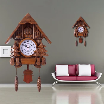 

HOT Cuckoo Clock Fashion Living Room Wall Clock 20Inch Alarm Clock Swing Pocket Watch Modern Clock