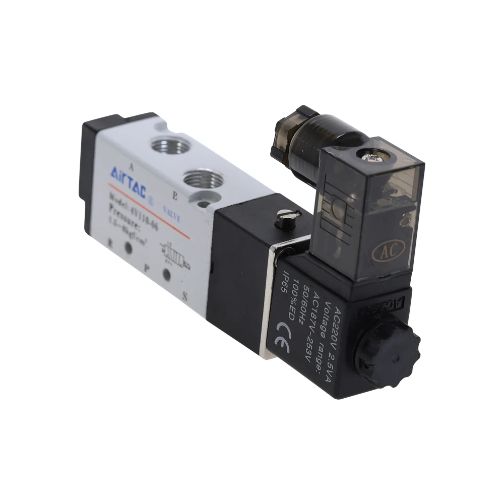 AIRTAC 4V110 06 5 способ 2 положения 1/8 &quotПневматический Соленоидный клапан DC 24V 12V AC 110V