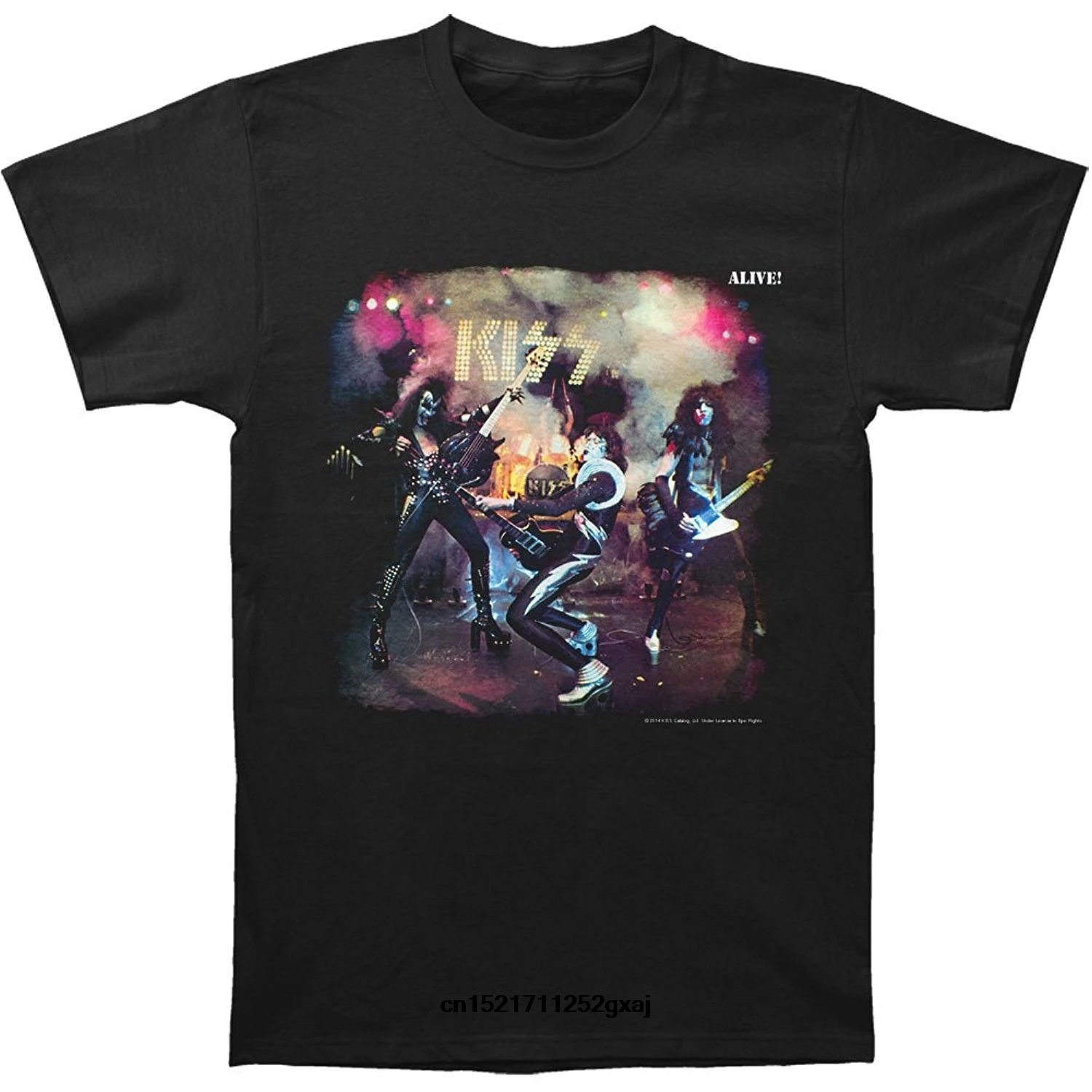 Мужская футболка Kiss Glam Metal Hard Rock Band Music Group Alive Tee фитнес-черная wo men | одежда