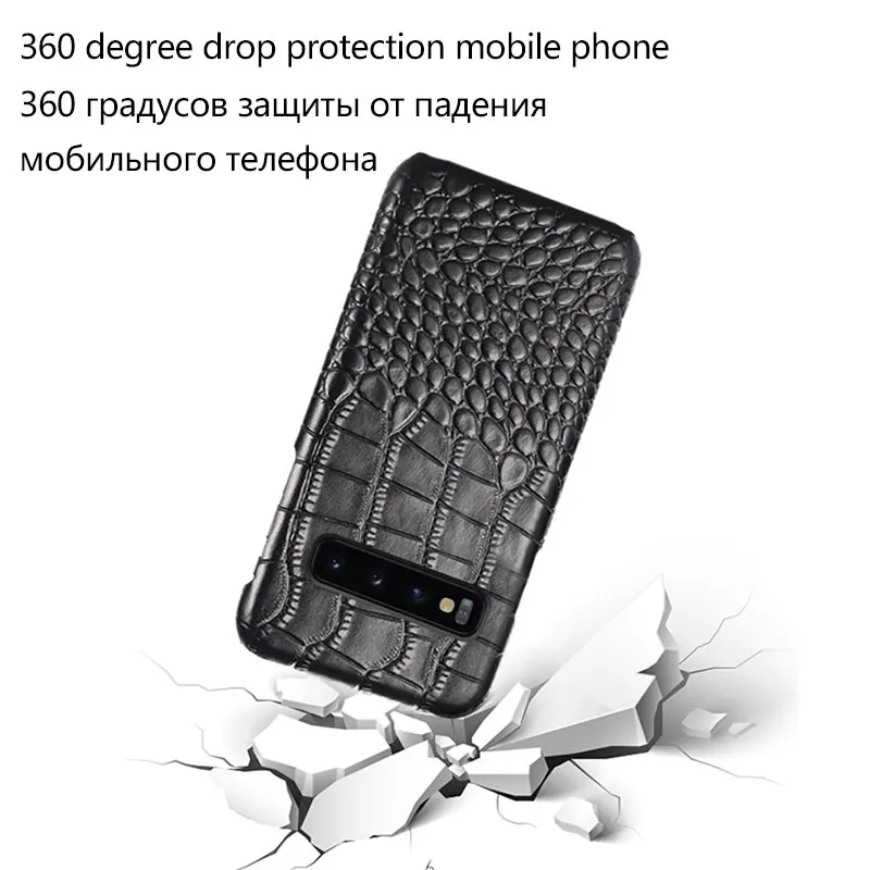 Чехол из натуральной кожи для Samsung S10 plus S9 S8 note 9 8 A9 2018 Роскошный чехол с