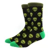 men socks cotton funny Alien socks for man women novelty casual dressing color crew socks for happy wedding accessories gift ► Photo 3/6