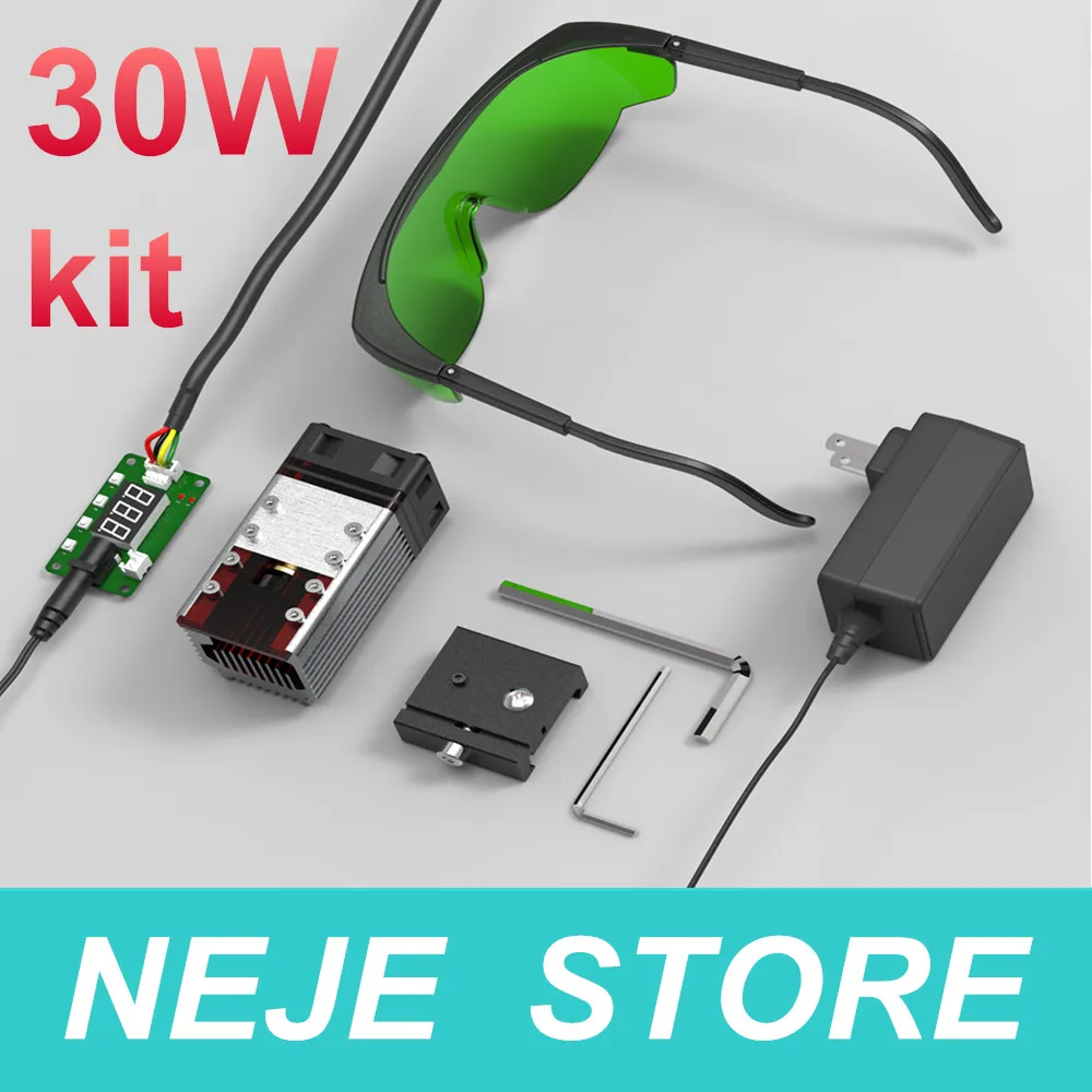 

30W Laser Module Kit Laser Head 450nm TTL Module Set for Laser Cutting Machine Engraver Wood Cutting Tool