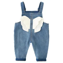 WLG/комбинезоны для девочек и мальчиков; сезон весна-осень; джинсовый синий милый комбинезон; Детская универсальная одежда