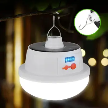 

1pc Multifunctional LED Solar Power Shed Light Bulb Portable Hang Up Lamp Hook Outdoors Camp Lantern For Family Lighting Camping