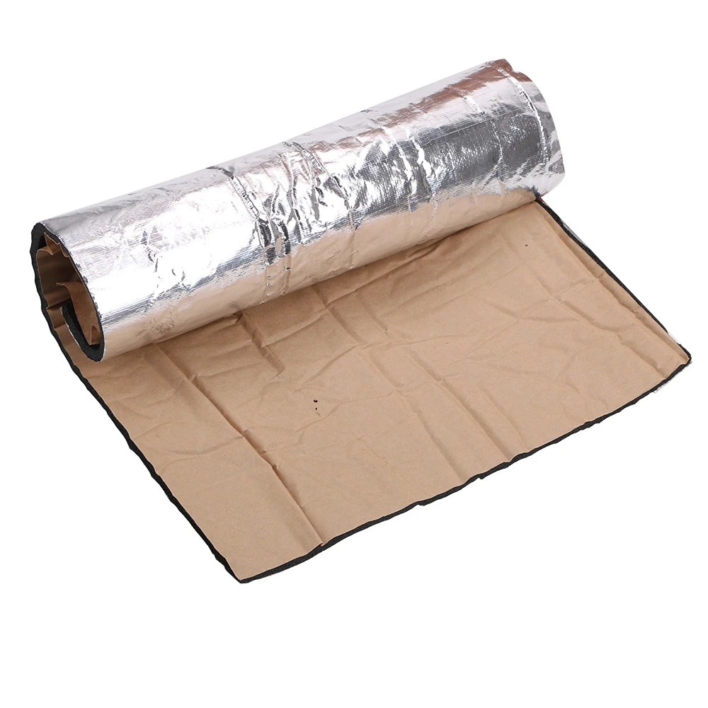 LEEPEE 12 шт./компл. 50*30 см 5 мм Tri-слой стеклоткани резиновая губка автомобиля брандмауэр шумоизоляция коврик теплоизоляция для звукоизоляции коврик