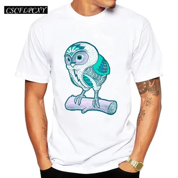 

2019 Summer Men t shirt Fashion Mandala Owlet Design t-shirt Short Sleeve Hipster Tees Cool Tops