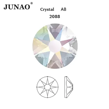 

JUNAO 16 Cut Facet SS10 SS16 SS20 SS30 Top Quality Crystal AB Flatback Rhinestones Non Hot Fix Crystal Stone Applique Decoration