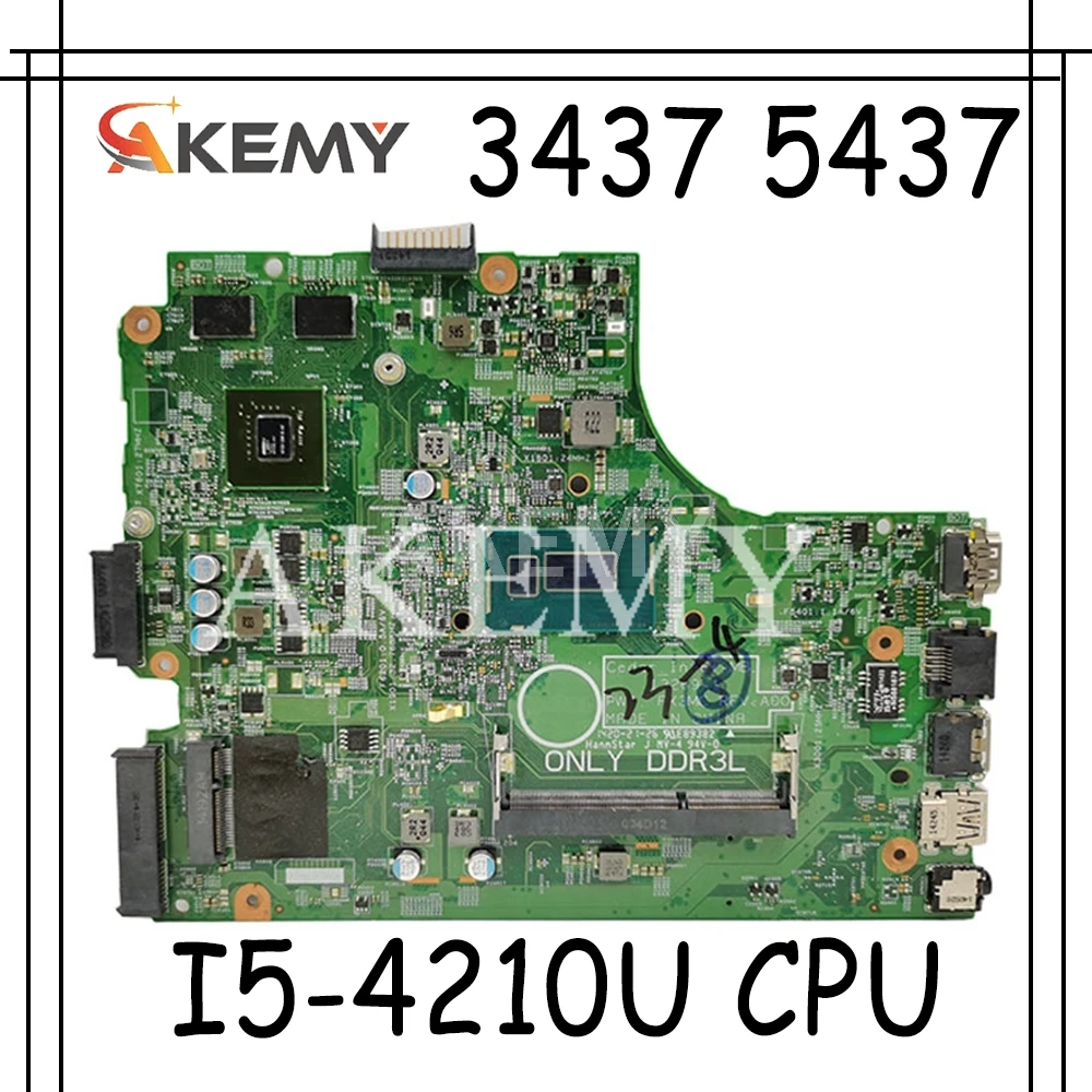 Материнская плата для ноутбука For DELL Inspiron 14R 3437 5437 I5 4210U материнская 12314 1 CN 0YFVC4 SR170