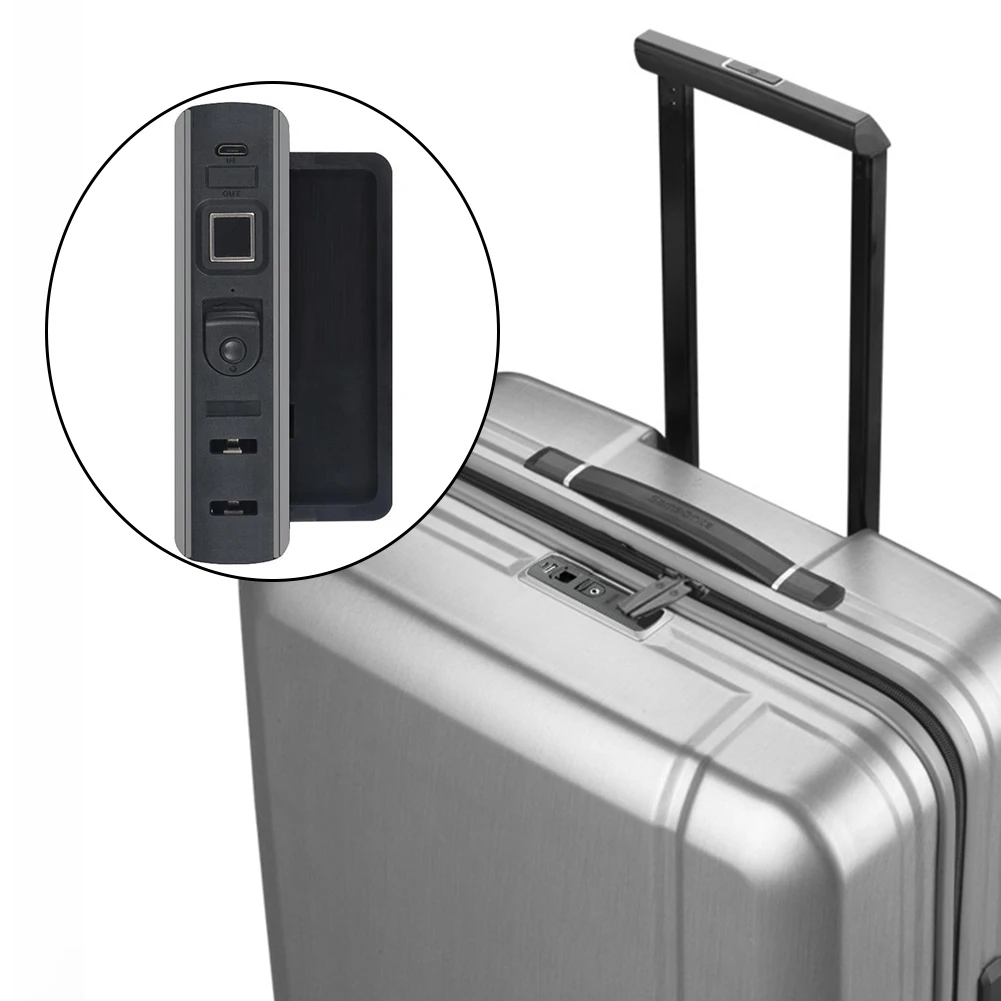 

Portable Fingerprint Lock Luggages Backpack Security USB Charging Waterproof Suitcase Universal Embedded ABS Black Keyless Smart