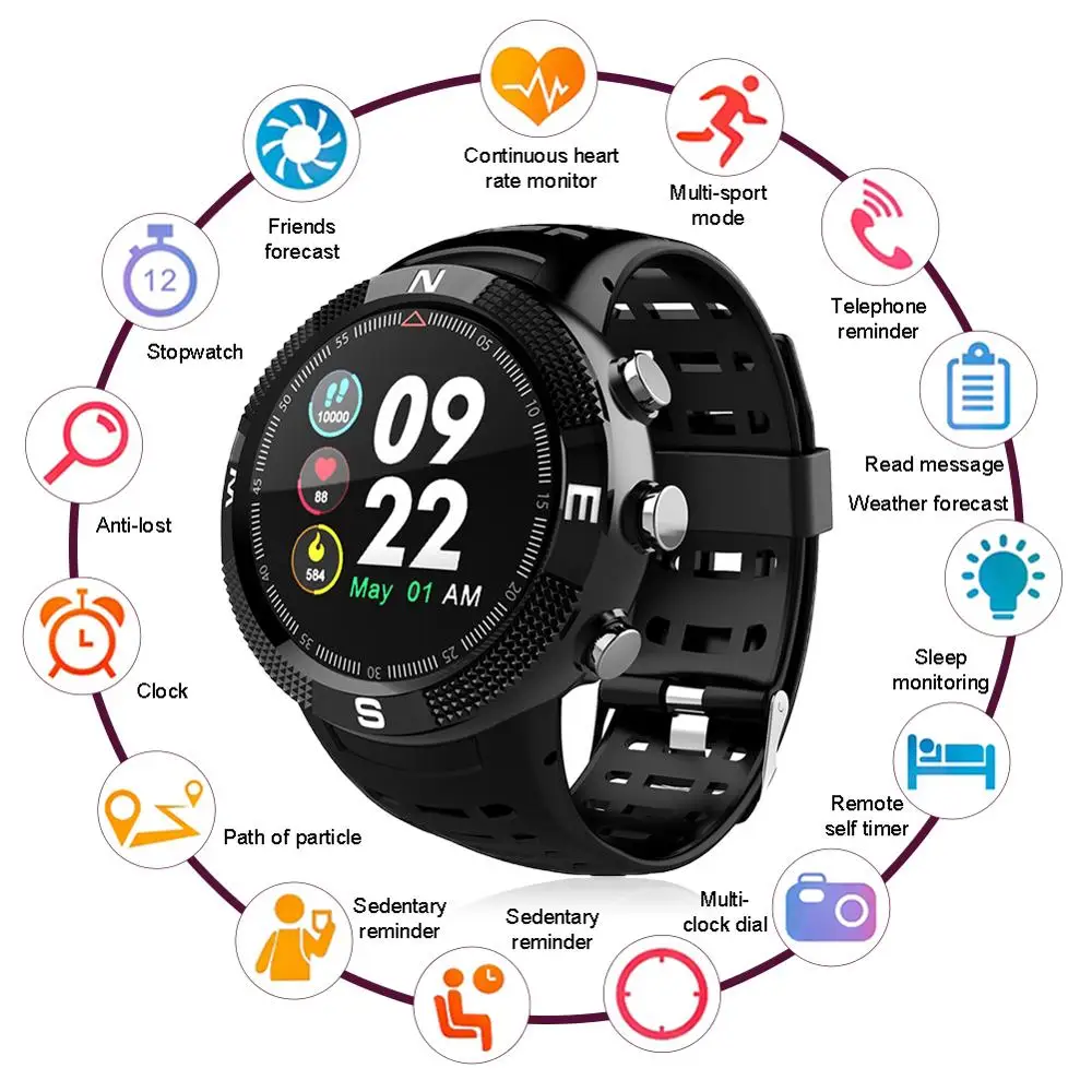 

Smart Wristband Independent GPS Positioning 1.3 Spherical Screen Information To remind IP68 Waterproof Long Battery Life Watch