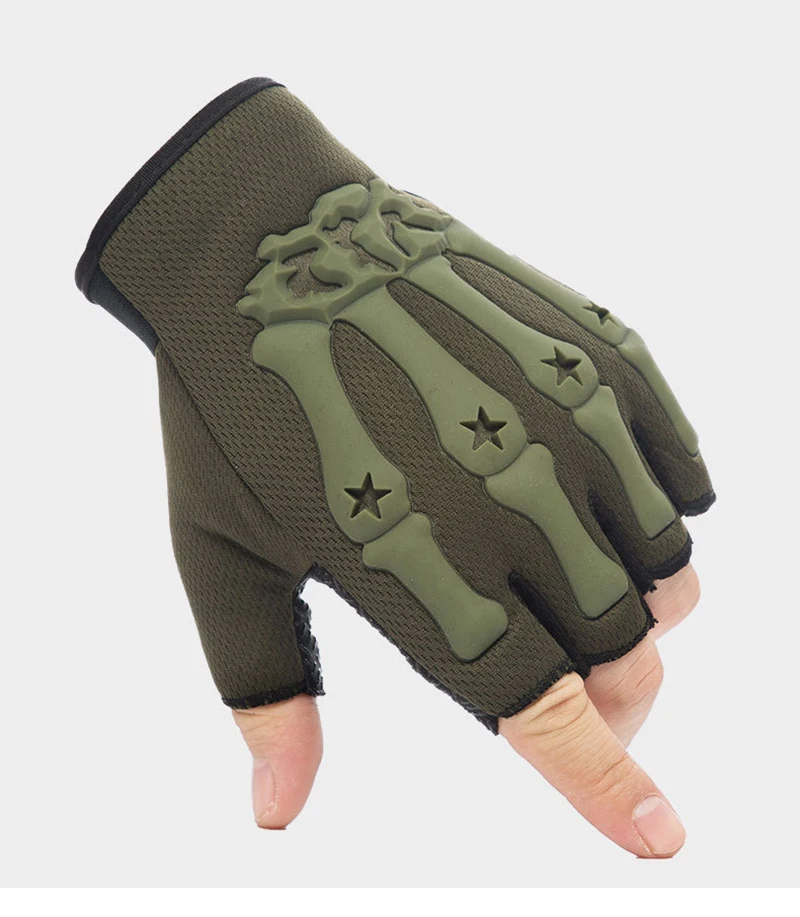 Men Fingerless Combat Gloves Outdoor Tactical Gloves Airsoft Sport Half Finger Type Military Army Shooting Cycling Gym S2295