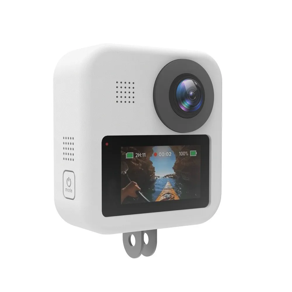 For GoPro MAX Dual Len Caps Case Cover + Body Soft Rubber Frame Silicone Protective Case