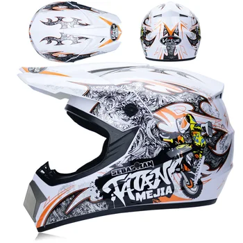 

2020 Professional Racing Cool Motocross Helmet teenager motocycle Casque with 3 kits gift moto gloves mask goggles