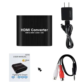 

4K HDMI Audio Extractor HDMI to HDMI + Optical Toslink SPDIF + 3.5mm AUX Stereo Audio Splitter Adapter Hdmi Input Port