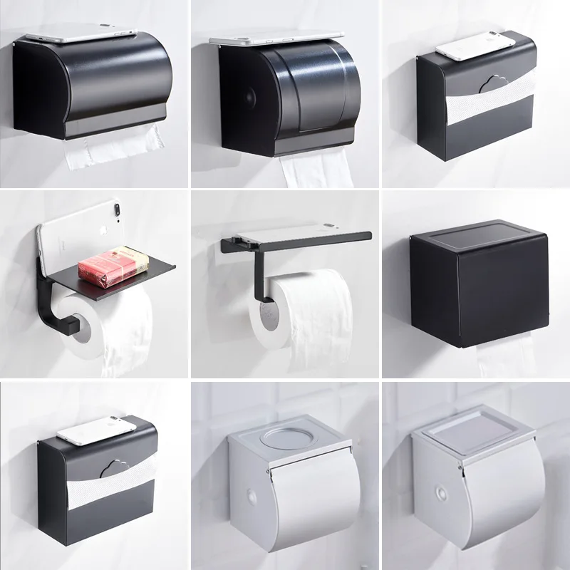 Дыропробивной туалетной бумаги настенный Подвесной Туалет креативный черный и белый с узором Ванная комната коробка для рулона салфеток бумага туалет P