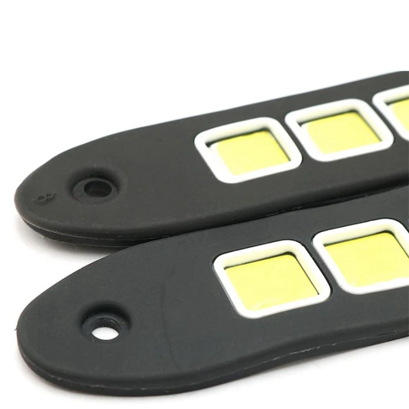 2X автомобильные Drl светодиодные дневные ходовые огни противотуманные Cob полосы света Гибкие авто вождения поворотные сигнальные лампы Водонепроницаемый 12 В