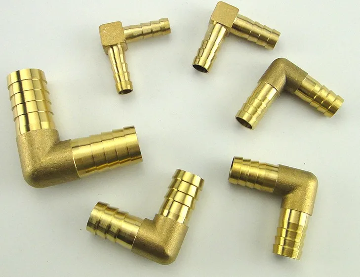 Size : 10mm 10mm Barb 10pcs Brass Hose Pipe Fitting Coupling Elbow Equal Reducing Barb 4mm 6mm 8mm 10mm 16mm ID Hose Copper Barbed Coupler Connector Adapter 