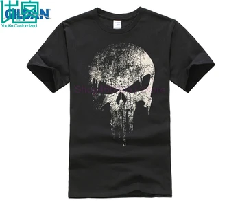 

Punisher Skull Vintage T Shirt Digital Printing Superhero Streatwear Clothing 100% Cotton Short Sleeve T-Shirt