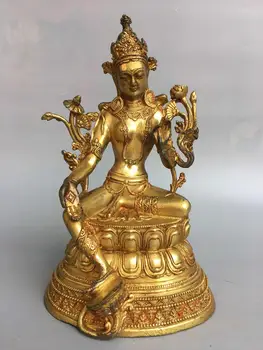 

wedding decoration China wealth auspicious Bronze gilt statue of mother Buddha statue Free Guanyin Sitting Buddha Statue