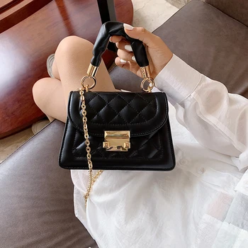 

Women's bag small square bag new shoulder bag small satchel 2020 fashionable diamond lattice embroidered thread women's ba