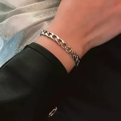 Хит 3,5-10 мм мужской браслет серебряный браслет из нержавеющей стали Cuba браслет цепочка мужские и женские оптом ювелирные изделия подарки