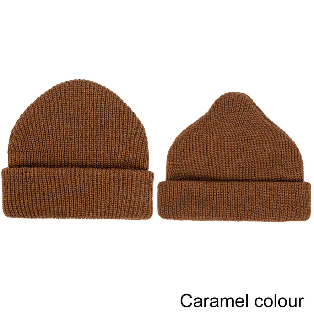 REAKIDS, шапка для маленьких девочек, Зимние Теплые Семейные шапочки, шапка для мальчиков, одноцветная шапка для отдыха, для взрослых, женщин, мужчин, вязанная хлопковая шапка - Цвет: caramel