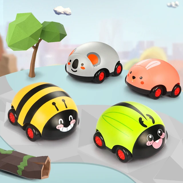 Vehicle Plastic Girl Car toys Vehicle Pull Back Car Boys Insect Ladybird children's toys Kids Inertial Car Drop Baby Toy Gift 4