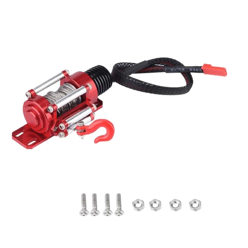 Sale Offer of  Metal Steel Wired Automatic Simulated Winch for 1/10 RC Crawler Car Axial SCX10 90046 D90 Traxxas T