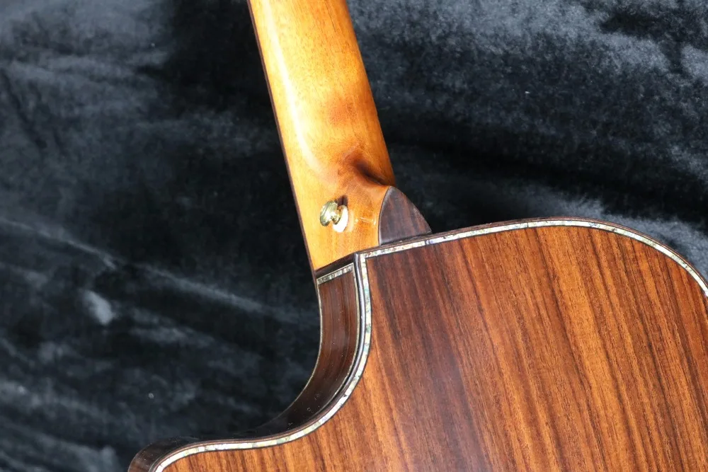 40'' Cutway PS-14 Acoustic Guitar Ebony Fingerboard Grover Tuner Solid Top Abalone Inlay