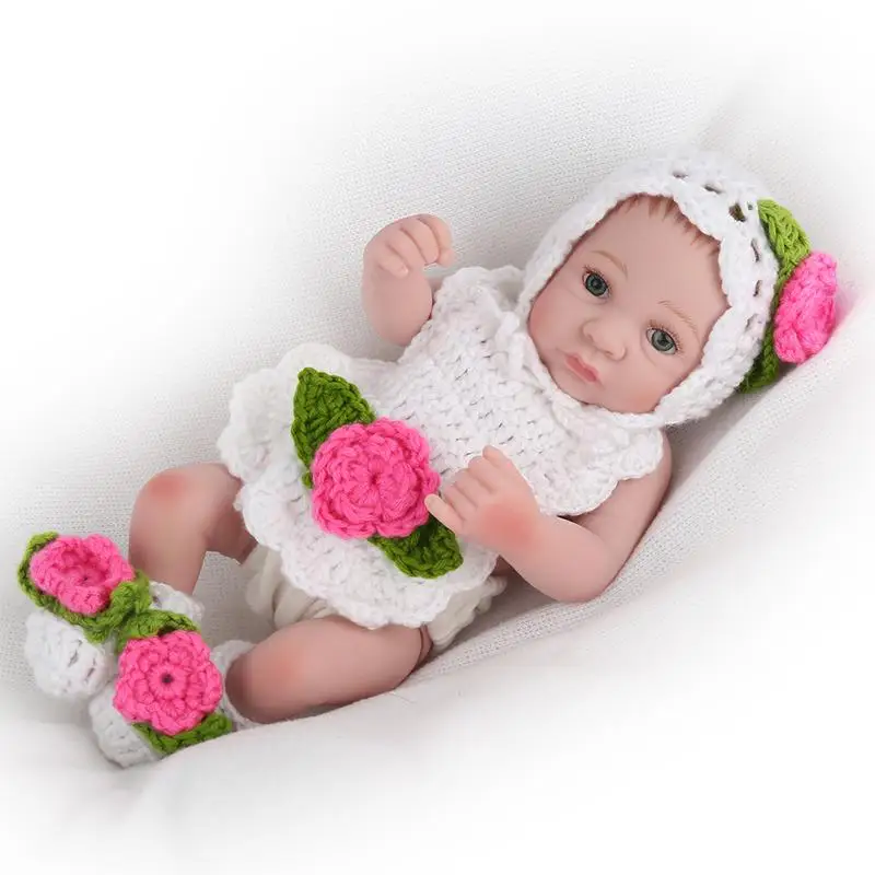 NPKDOLL Пупс куклы реборн игрушки реалистичные силиконовые игрушки для ванной для девочек кукла для сна девочка для новорожденных детей Рождественский подарок 10 дюймов - Цвет: Girl 8