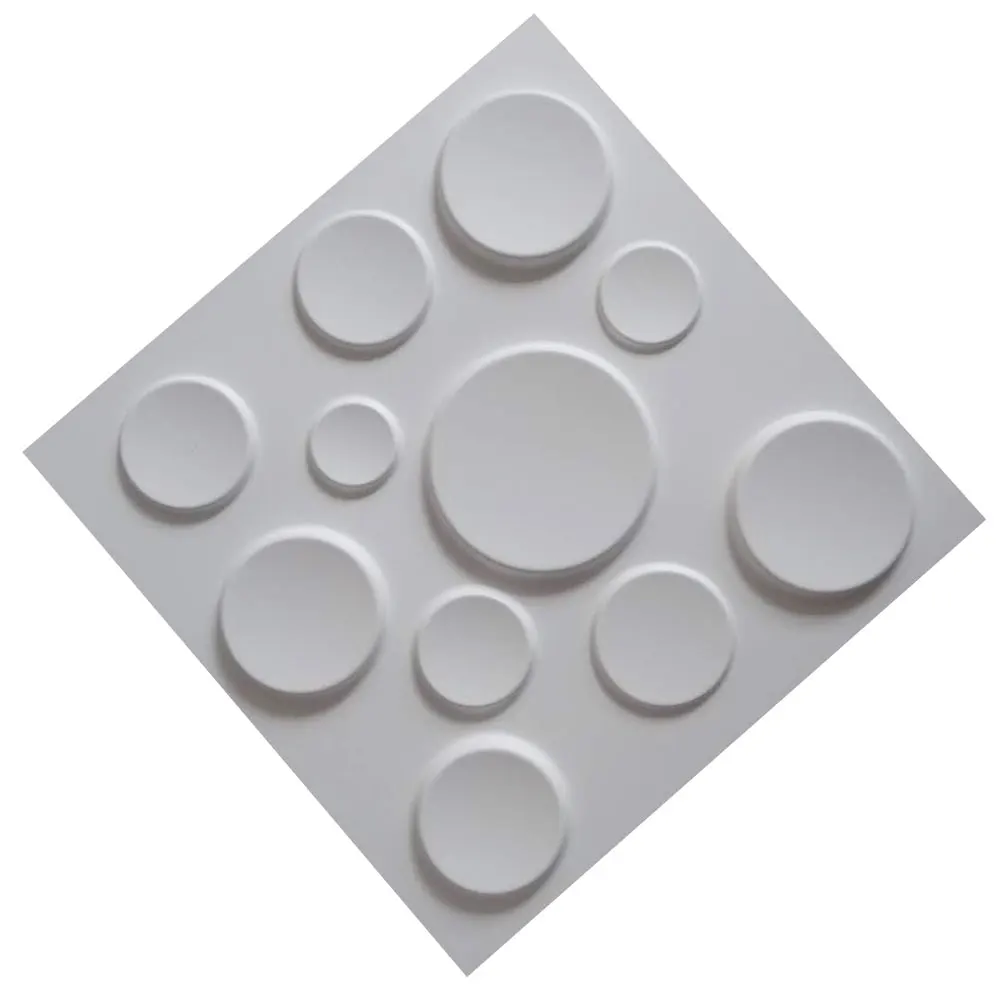 3DARTWALL ПВХ декоративные 3D стеновые панели геометрический круглый дизайн упаковка из 12 плитки покрытия 32 кв. Футов 19," x 19,7" в матовом белом цвете - Цвет: A06030