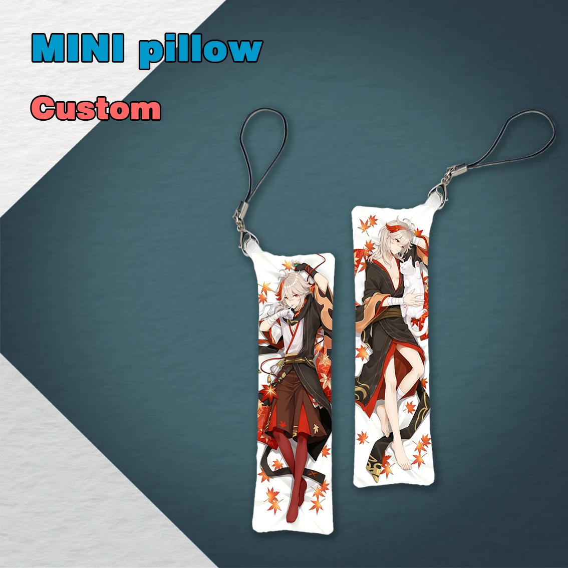 

Anime Game Genshin Impact Kaedehara Kazuha Mini Dakimakura Keychain Pillow Hanging Ornament Phone Strap Cute Gift 3x10cm
