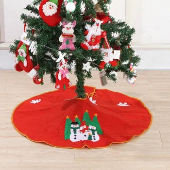 

Single Layer Golden Edge Snowman Christmas Tree Skirt Decor For Tree Home New Year Party Ornaments 2021 Natale Goods