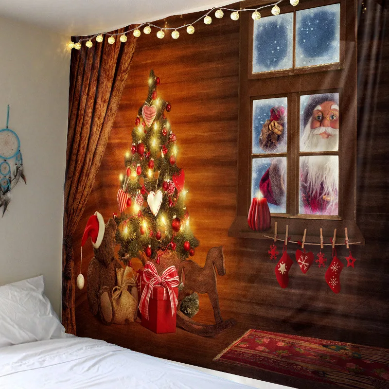 Модные 3D Рождественские гобелены, ковер хиппи, гобелен, Рождественская стена, полиэстер, декоративная Праздничная ткань, гобелен - Цвет: 6
