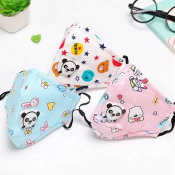 

Child Respirator Mask With Breathing Valve Washable Cotton Activated Carbon Filter PM2.5 Mouth Masks Adjustable