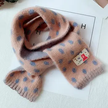 

Promotion Kids Scarf Baby Woolen Scarves Children Warmer Winter Girls Double Layer Scarves Leaf Flower Fashion Soft Colorful