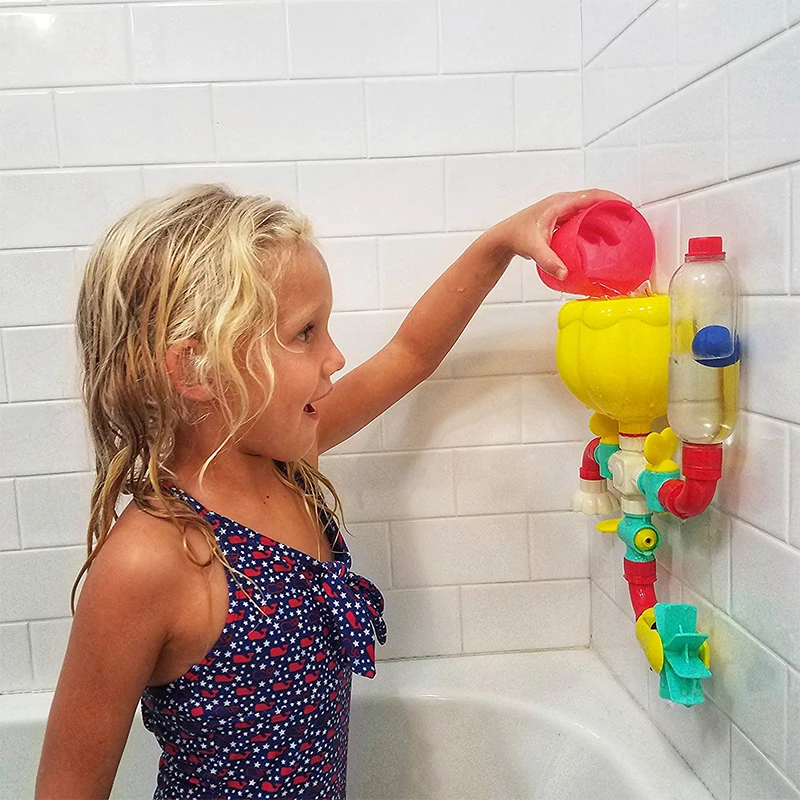 QWZ New DIY Montessori Children Bath Toys Water Spray Rotating Water Jet Game Bathtub Toy For 1 To 4 Year Old Baby Kids Gift 6
