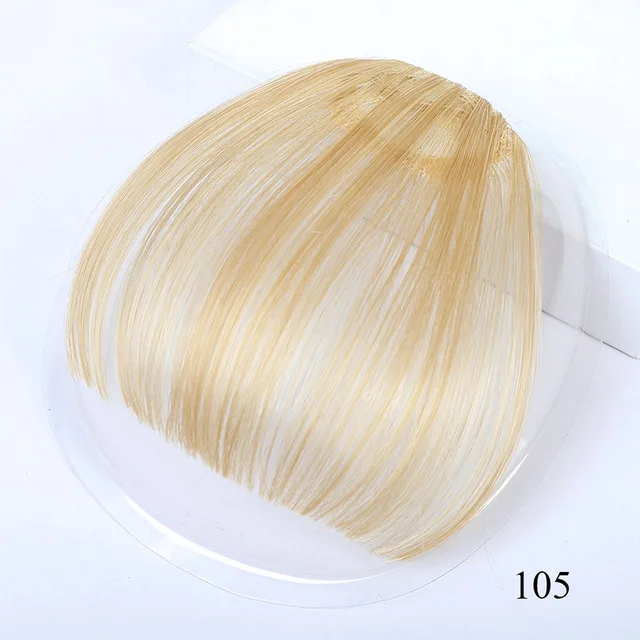 Buqi, накладные волосы на заколках, синтетические, тупые, воздушные челки, черные, тонкие, невидимые, накладные волосы для Adutl, женские аксессуары для волос - Цвет: MN42-105